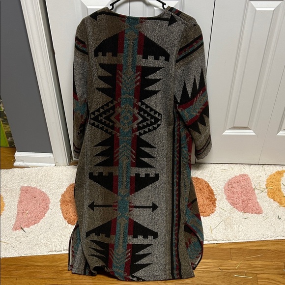 Pendleton Southwestern Patterned Cardigan in Black, Gray, and Teal - Picture 1 of 1